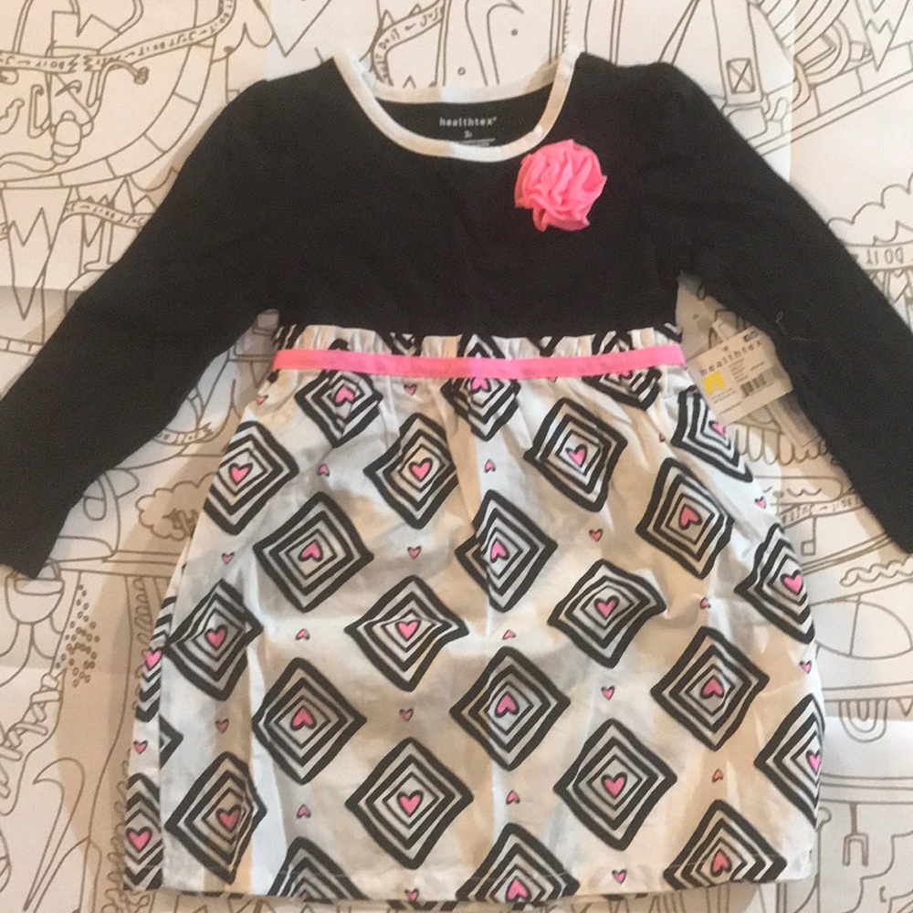 Toddler Girls Black & Pink Dress